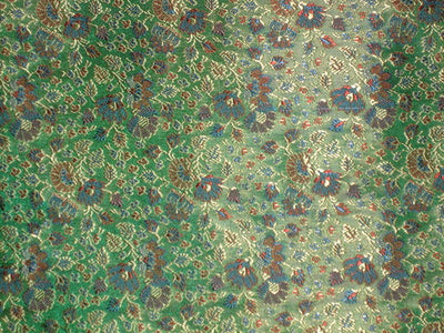 Silk Brocade Fabric Green &amp; Gold floral design 44&quot;BRO38[1]