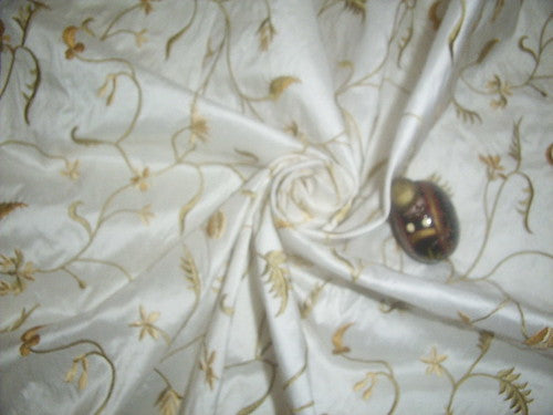 ivory silk dupioni embroidered 54