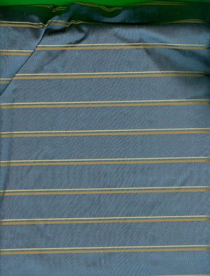 grey / blue silk taffeta w/ mustard satin stripes 54" wide custom made 100 yards