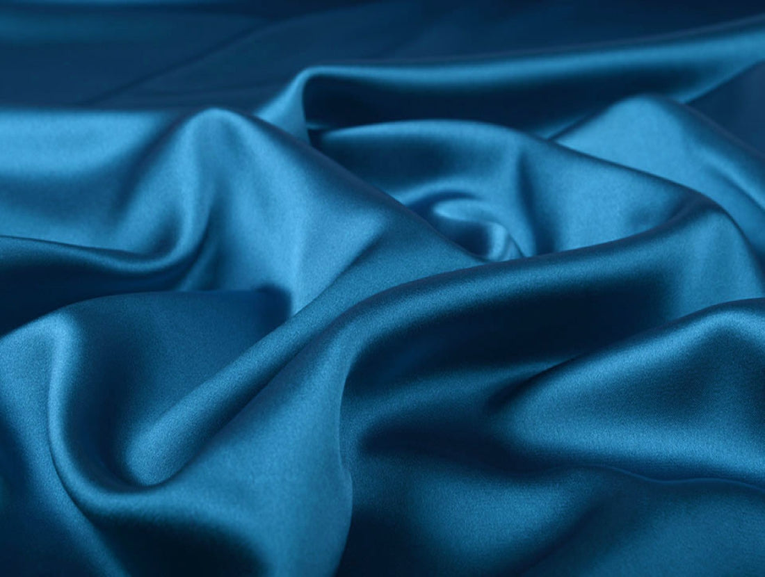 Petrol Blue viscose modal satin weave fabric ~ 44&quot; wide.(39)