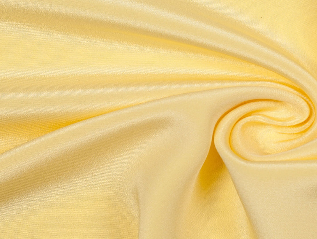 Pale Yellow viscose modal satin weave fabric ~ 44&quot; wide.(3)