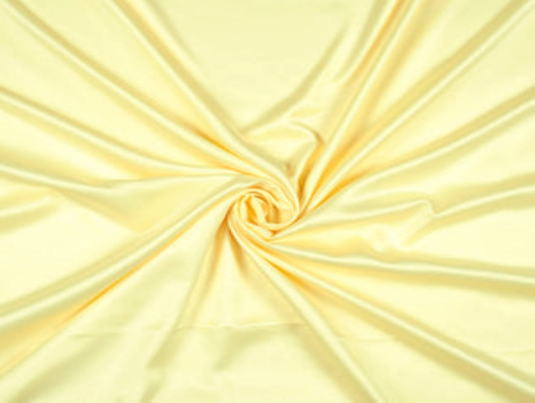 Pale Yellow viscose modal satin weave fabric ~ 44&quot; wide.(3)