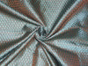 Spun Silk Brocade fabric Golden Brown & Blue Color 44" wide BRO330[4]