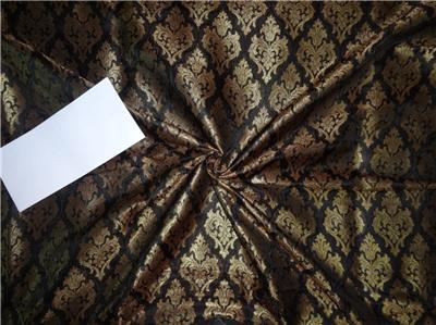 Silk Brocade Fabric Brown x Metallic Gold COLOR 44" WIDE BRO529[1]