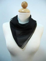 Black Silk satin square scarf 42 x 42&quot;