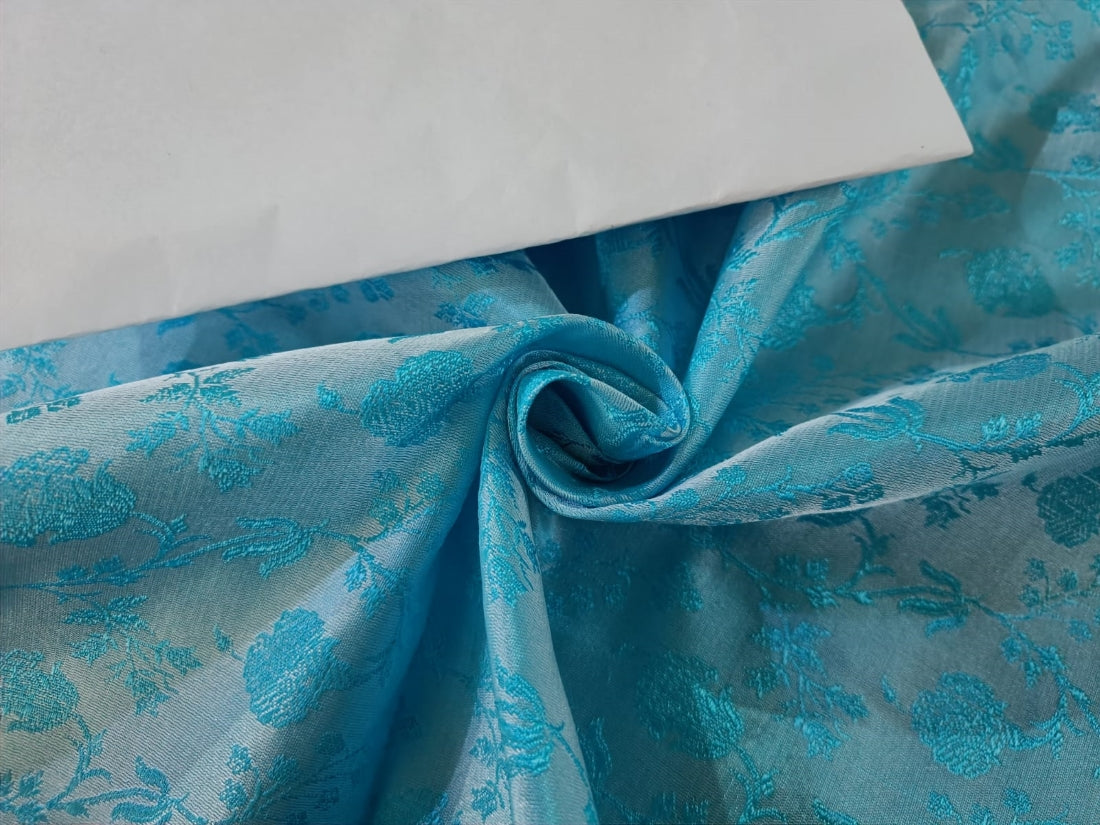 Silk Brocade Fabric very pretty Blue color 44" wide BRO54[5]