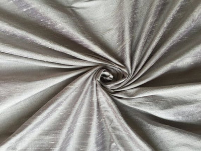 100% Pure Silk Dupioni Fabric dusty silver Color 54&quot; wide with Slubs MM73[3]