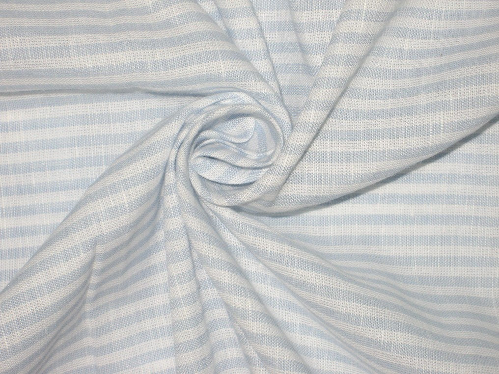 light blue and pink linen stripes fabric
