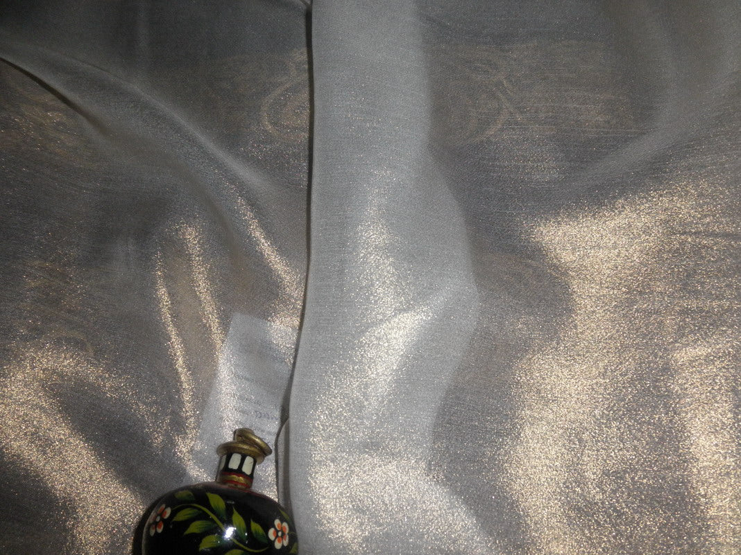 Silk georgette fabric gold glitter look 44&quot;