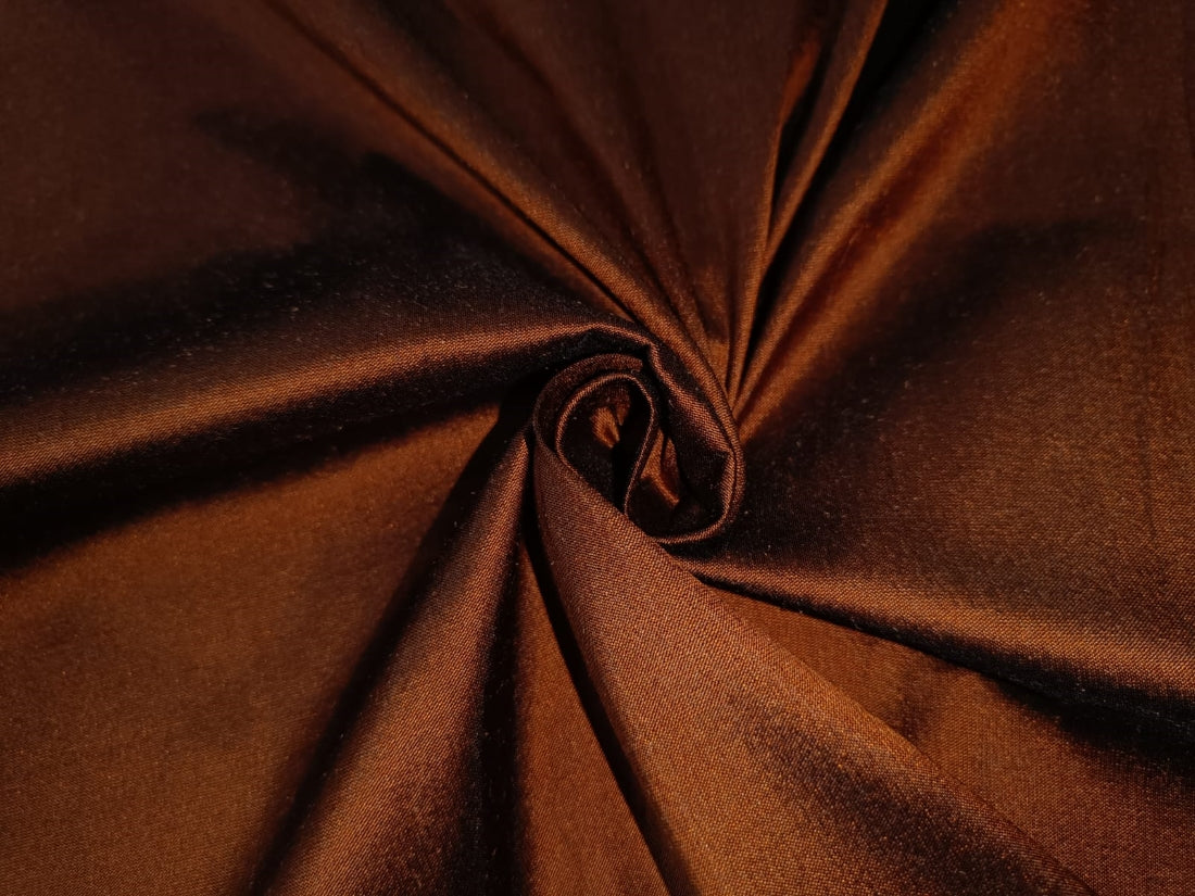 100% Pure Silk Dupioni Fabric copper x black color 54" wide DUP366