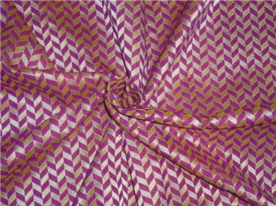 spun brocade fabric pink x purple & metallic gold color 44" wide BRO537[4]