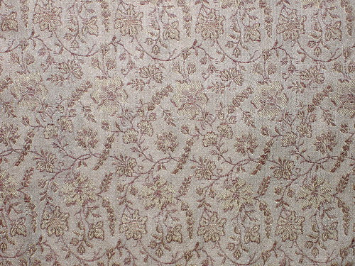 SILK BROCADE FABRIC Brown &amp; Beige 44&quot;BRO55[5]