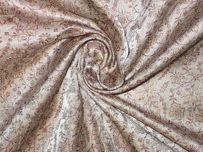 SILK BROCADE FABRIC Brown &amp; Beige 44&quot;BRO55[5]