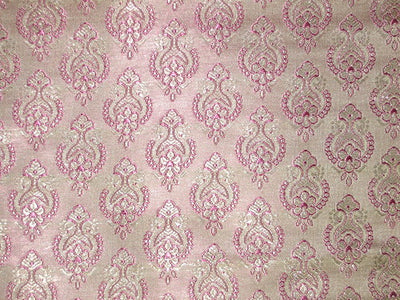 Pretty Silk Broacde Fabric available in 3 colours ivory /pink/baby pink and baby blue
