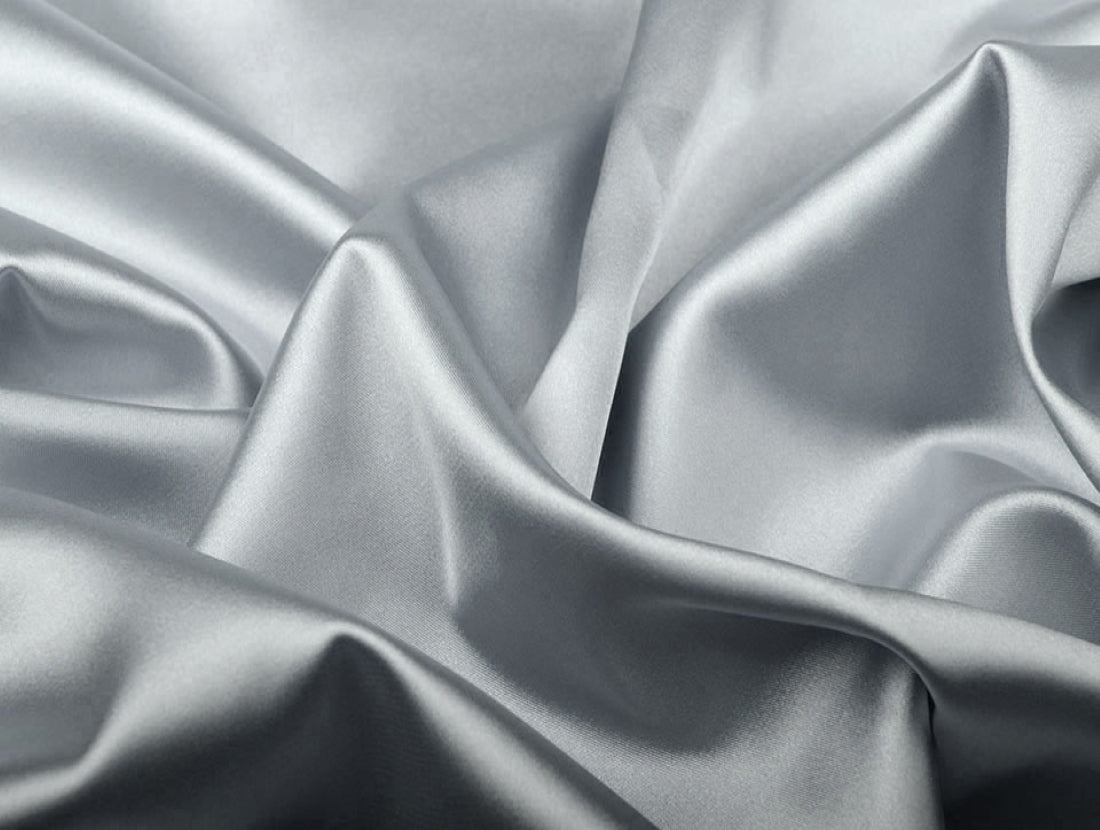Light Silver viscose modal satin weave fabric ~ 44&quot; wide.(45)