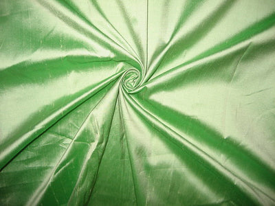 SILK Dupioni FABRIC 44&quot; Light Green with ivory shot