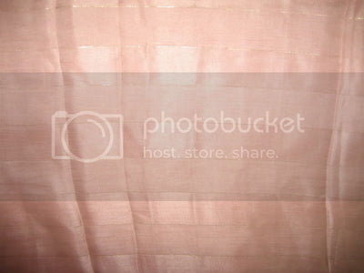 Light Peachy Pink with Gold Stripes Nina Silk fabric