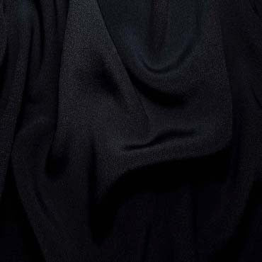 Pure Silk heavy crepe fabric- 53 momme black