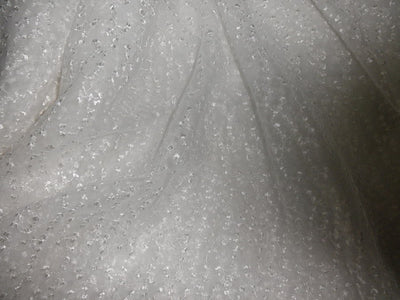 ivory white sheer net fabric with embroidery # 2
