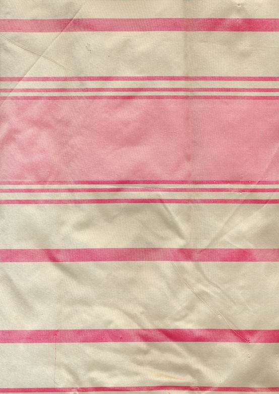 Candy Pink and Beige colour stripe Silk Taffeta Fabric TAFS24 54&quot; wide
