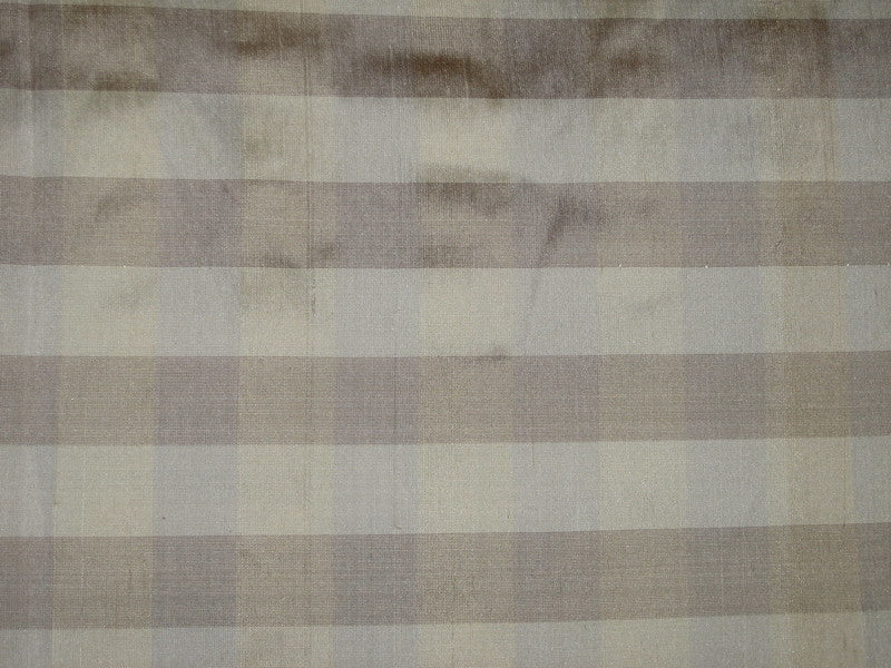 SILK Dupioni  Beige & Cream color plaids FABRIC 54&quot; wide