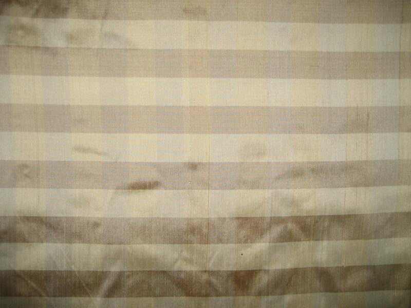 SILK Dupioni  Beige & Cream color plaids FABRIC 54&quot; wide DUPC22[1]