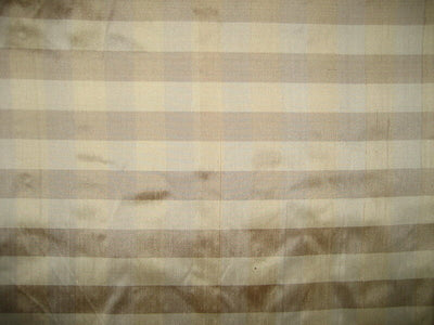 SILK Dupioni  Beige & Cream color plaids FABRIC 54&quot; wide