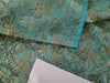 Silk Brocade Fabric Rich SEA Green X Gold, Motif Color 44&quot;  BRO4[8]