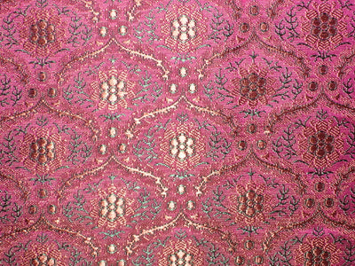 Silk Brocade fabric Pink,Green &amp; Rusty Gold BRO75[5]