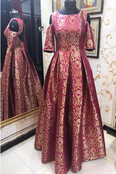 Silk Brocade Fabric Multi color &amp; Metallic Gold BRO108[3]