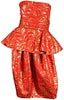 SILK BROCADE FABRIC Orange &amp; Gold color 44&quot; Vestment design BRO155[3]