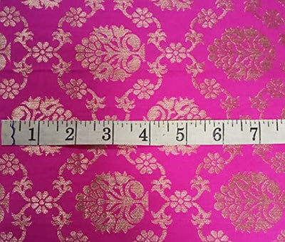 Silk Brocade fabric peach pink color 44" wide BRO761[3] single length 1.80 yds