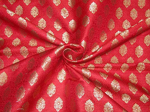 Silk Brocade RED x metallic gold COLOR 44" WIDE BRO710[1]