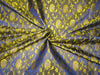 Silk Brocade fabric navy and mustard metallic gold color 44" wide BRO767B[1]