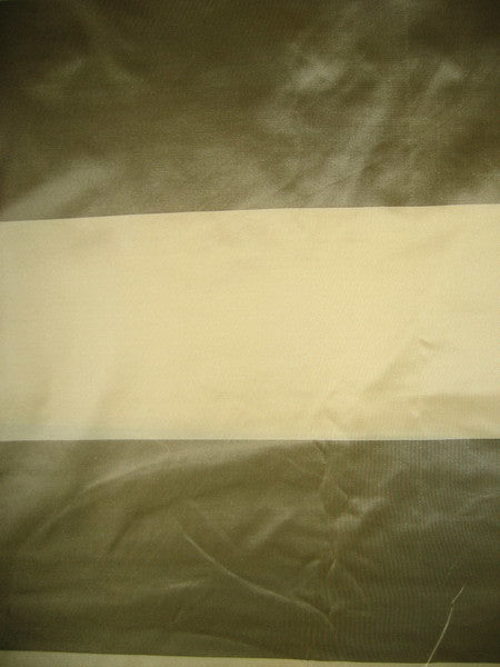 Silk Taffeta Fabric Light gold and olive stripes stripes TAF#S51