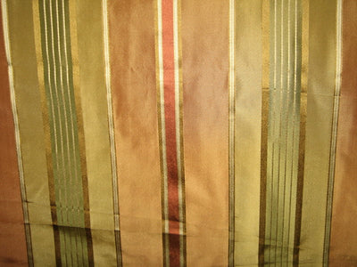 Silk Taffeta Fabric Rust,Green &amp; Gold with Satin Stripe 54&quot; wide   TAFS83[1]