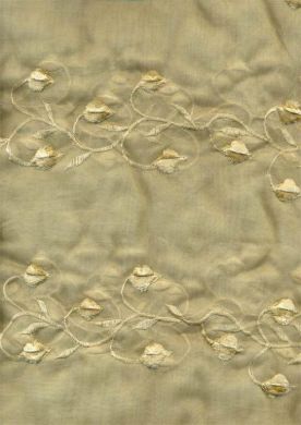 silk organza fabric- velvet embroidery~Donna sheers