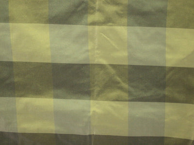 100% Pure Silk Taffeta Fabric Shades of Green plaids 54&quot; wide