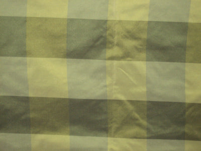 100% Pure Silk Taffeta Fabric Shades of Green plaids 54&quot; wide