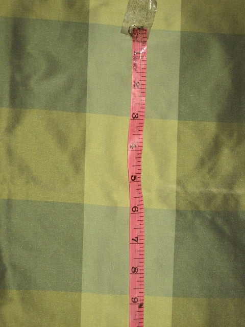 100% Pure Silk Taffeta Fabric Shades of Green plaids 54&quot; wide