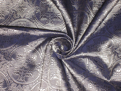 SILK BROCADE vestment FABRIC Blue &amp; Silver