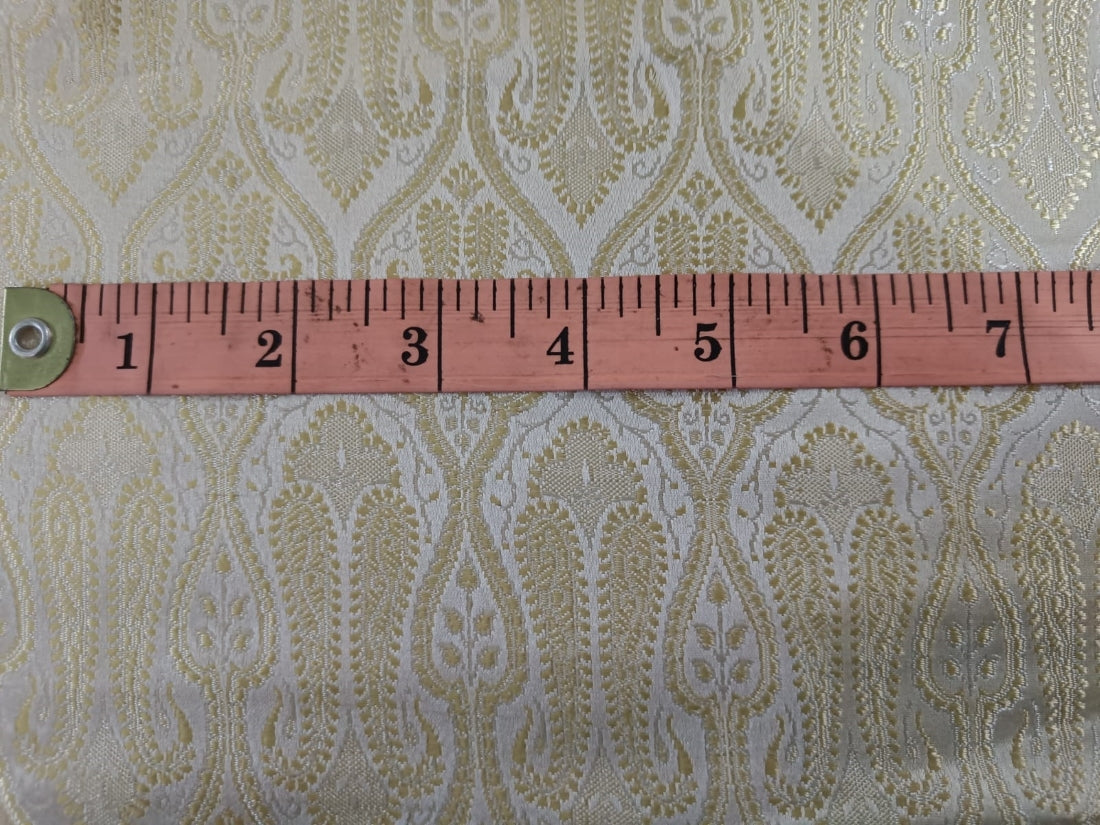 Silk brocade butter  gold  paisley 44" BRO35[4] single length 1.55 yards