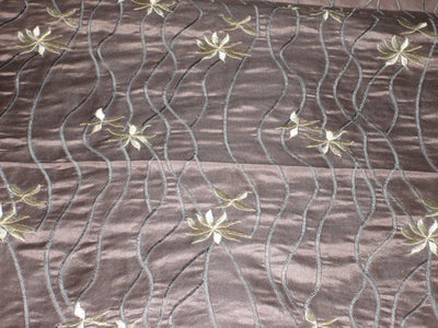 SILK TAFFETA FABRIC Dark Misty Mauve with Embroidery TAFE6[1]