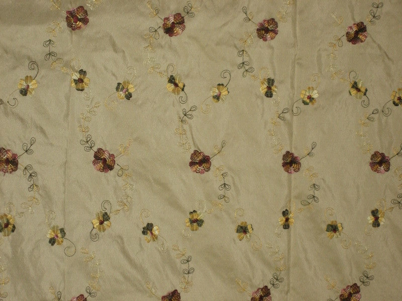 English champagne silk taffeta embroidered made to order