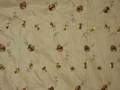 English champagne silk taffeta embroidered made to order