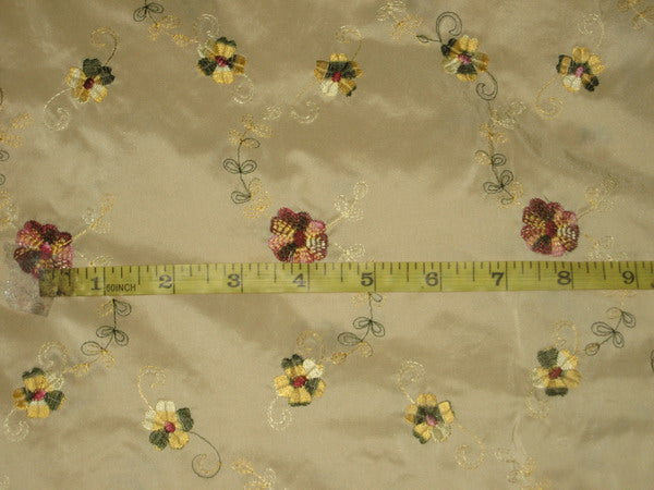 English champagne silk taffeta embroidered made to order