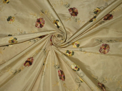 English champagne silk taffeta embroidered made to order