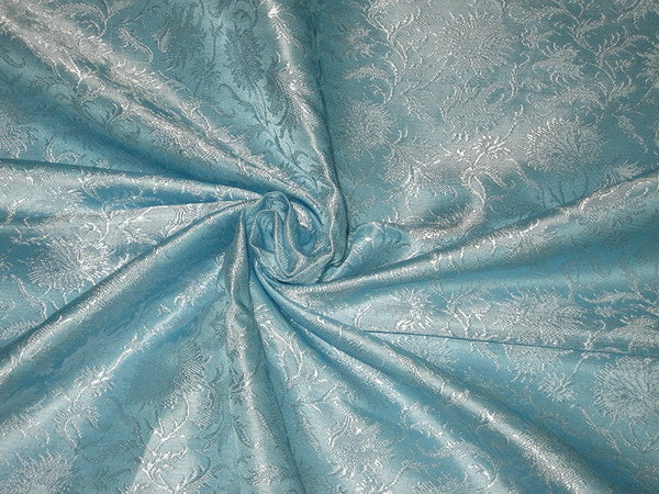 Silk Brocade fabric Baby Blue Colour 44&quot;BRO89[3]