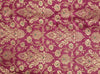 Pure Heavy Silk Brocade Fabric Purple,Green &amp; Gold 36&quot;