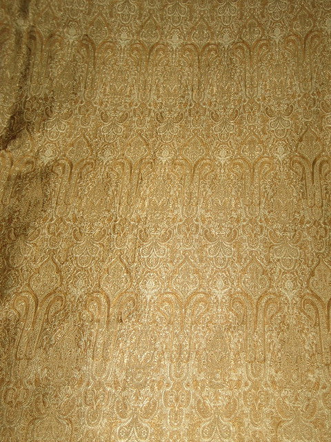 Silk Brocade Fabric Antique Gold,Gold &amp; Bronze